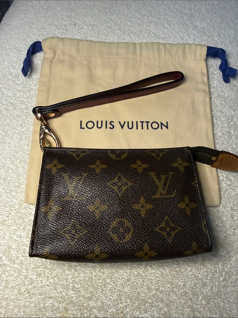 Louis Vuitton Monogram Poche Toilette 15  Cosmetic Pouch with strap and insert